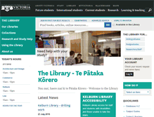Tablet Screenshot of library.victoria.ac.nz
